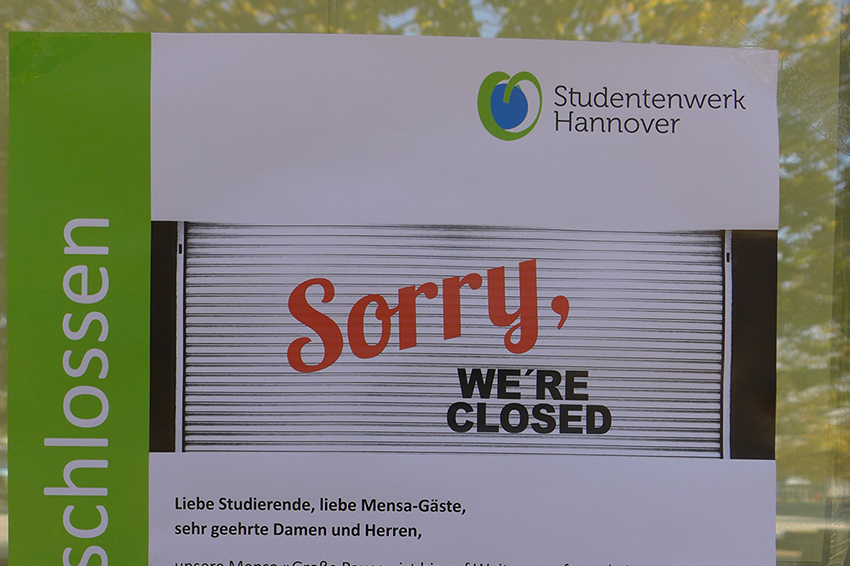 Sorry, Mensa geschlossen
