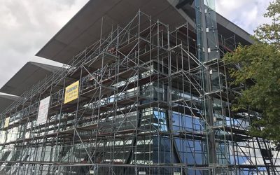Deutscher Pavillon ist eingerüstet