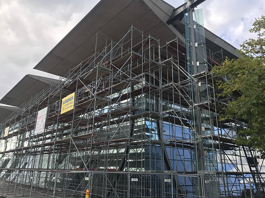 Deutscher Pavillon ist eingerüstet